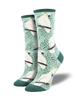 Cockatoo Bird Socks - Green Womens SockSmith Cotton Crew