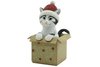 Cat Xmas figurine in Present Box Red Beanie Appr 9cm H
