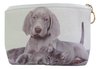 Dog & Cat Image Toiletry Cosmetic Bag Weimaraner w Grey Cat