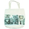 Cat Tote Bag - White with 4 beautiful kittens on both sides