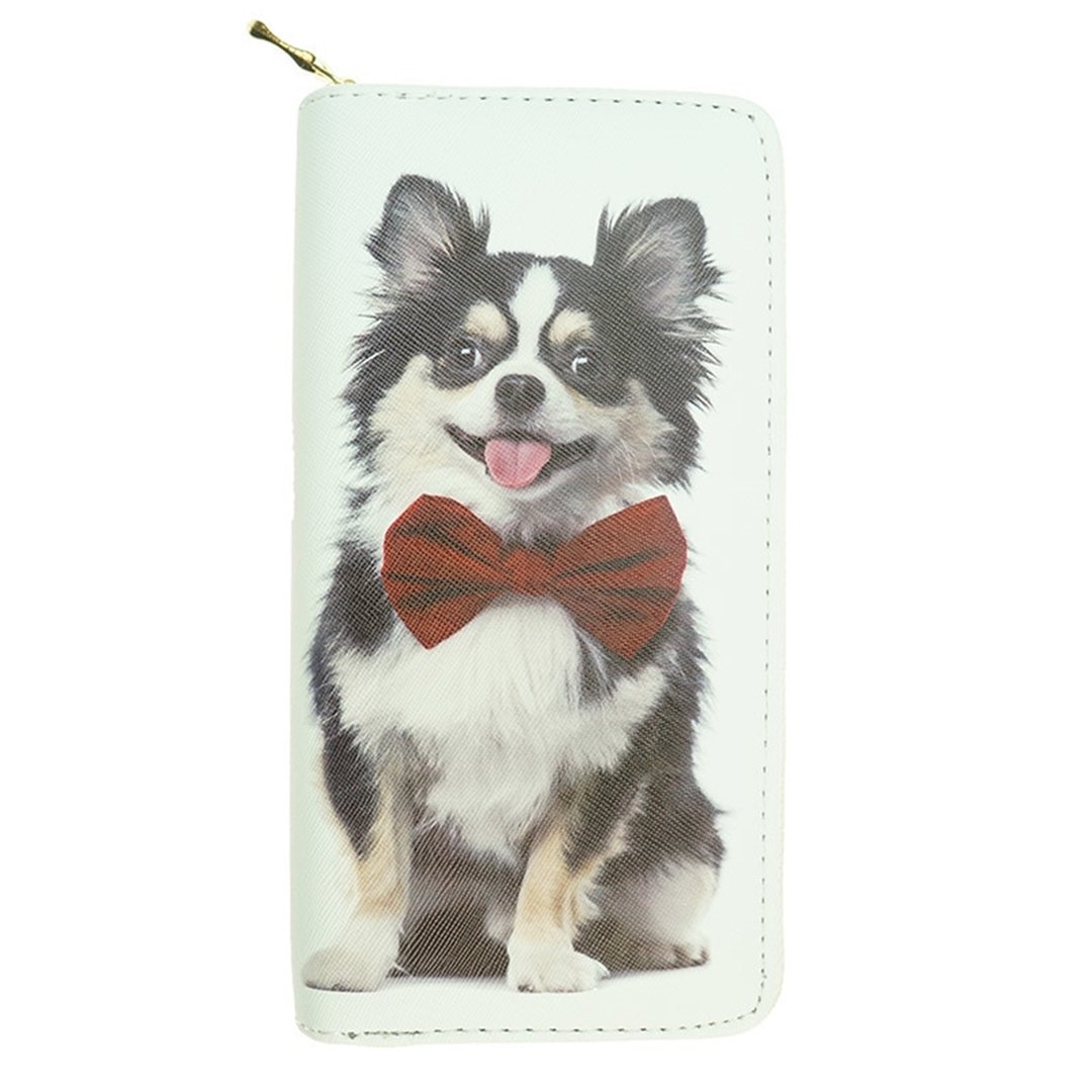 Dog Wallet Long Haired Chihuahua On Both Sides White Approx 19cm