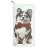 Dog Wallet Long Haired Chihuahua on both sides - White