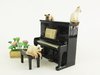 Miniature Porcelain, Hand Painted Siamese Cats on Piano