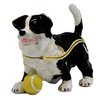 Border Collie Pup with Ball Dog Jewelled Trinket Box Figurine