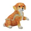 Golden Retriever Dog Pup Paw Up Jewelled Trinket Box Figurine