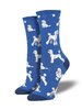 Poodle Dog Socks - Blue  SockSmith Cotton Womens