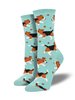 Beagle Dog Socks - Sky Blue  SockSmith Cotton Womens