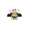 Bee Brooch - Yellow, black, Diamante Green eyes, Gold Base