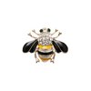 Bee Brooch - Yellow, black, Diamante Green eyes, Gold Base