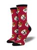 Bulldog Dog Socks - Burgundy  SockSmith Cotton Womens