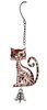 Cat Garden Bell - Hanger - Enamelled Metal Choice of 6 - Brown