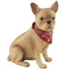 French Bulldog with Bandana Figurine - Fawn Approx 10cm High