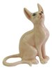 Miniature Porcelain Cat figurine, Sphynx - Pink