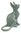 Miniature Porcelain Cat figurine, Sphynx - Grey