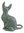 Miniature Porcelain Cat figurine, Sphynx - Grey