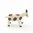 Miniature Ceramic Goat figurine White with Brown spots