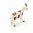 Miniature Ceramic Goat figurine White with Brown spots