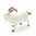 Miniature Ceramic Goat figurine White with Horns