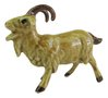 Miniature Ceramic Goat figurine Brown with Horns