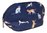 Cat Design Matt Oilcloth Cosmetic Purse - Navy