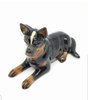 Australian Cattle Dog Lying Miniature Ceramic Figurine - Dark