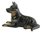 Australian Cattle Dog Lying Miniature Ceramic Figurine - Dark