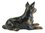 Australian Cattle Dog Lying Miniature Ceramic Figurine - Dark