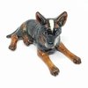 Australian Cattle Dog Lying Ceramic Figurine - Dark