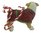 British Bulldog Red Jacket Hanging Xmas Figurine App 5cm High