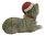 Grey Tabby Cat Xmas Figurine Ornament in Red Santa Hat 6cm H