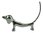 Dog Ring Holder - Silver Plated Finish- Dachshund w Blue Eyes