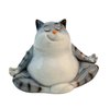 Yoga Cat Figurine Meditating Blue/Grey