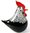 Glass chicken Rooster Sitting Figurine 10CM H - Black