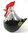 Glass chicken Rooster Sitting Figurine 10CM H - Black