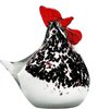 Glass chicken Rooster Sitting Figurine 10CM H - White