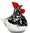 Glass chicken Rooster Sitting Figurine 10CM H - White