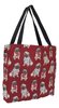 Tapestry Pug Dog on Red Colour Gusset Tote Bag