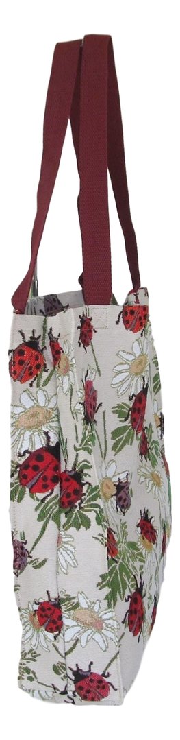 Tapestry Ladybug or Ladybird Gusset Tote Bag