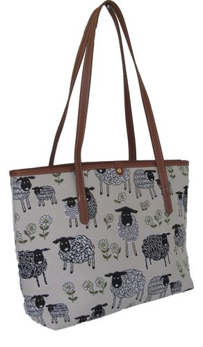 Tapestry Sheep "Spring Lamb" Shoulder tote handbag