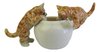Miniature Porcelain, Hand Painted Ginger Tabby Cats on Bowl