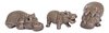 Hippopotamus Miniature Ceramic Hippo's Figurine Set/3