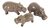 Hippopotamus Miniature Ceramic Hippo's Figurine Set/3