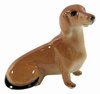 Miniature Ceramic Dachshund Dog Figurine - Tan