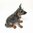 Australian Cattle Dog Sitting Ceramic Figurine - Dark