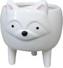 Dog Pot Planter -Ceramic Quirky Dog White