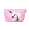 White/Brown Rabbit Bunny White Toiletry Cosmetic Bag - Pink