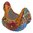 Chicken Mexican Ceramic Planter Hen Orange/Red Flower