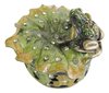 Frog on Leaf Green & White Diamante's Jewelled Trinket Box