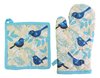 Blue Wren Bird Cotton Pot Mitt & Oven Glove