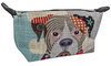 Abstract dog Design Cosmetic purse Linen Fully Lined